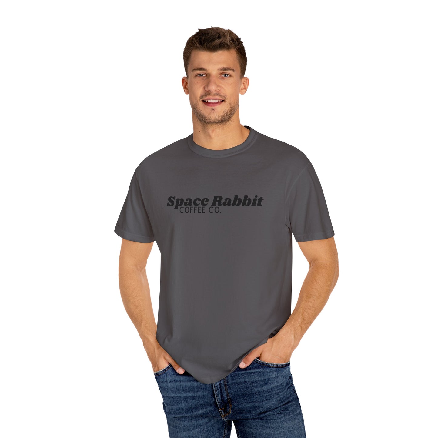 Space Rabbit Coffee Unisex T-Shirt - Dark Grey