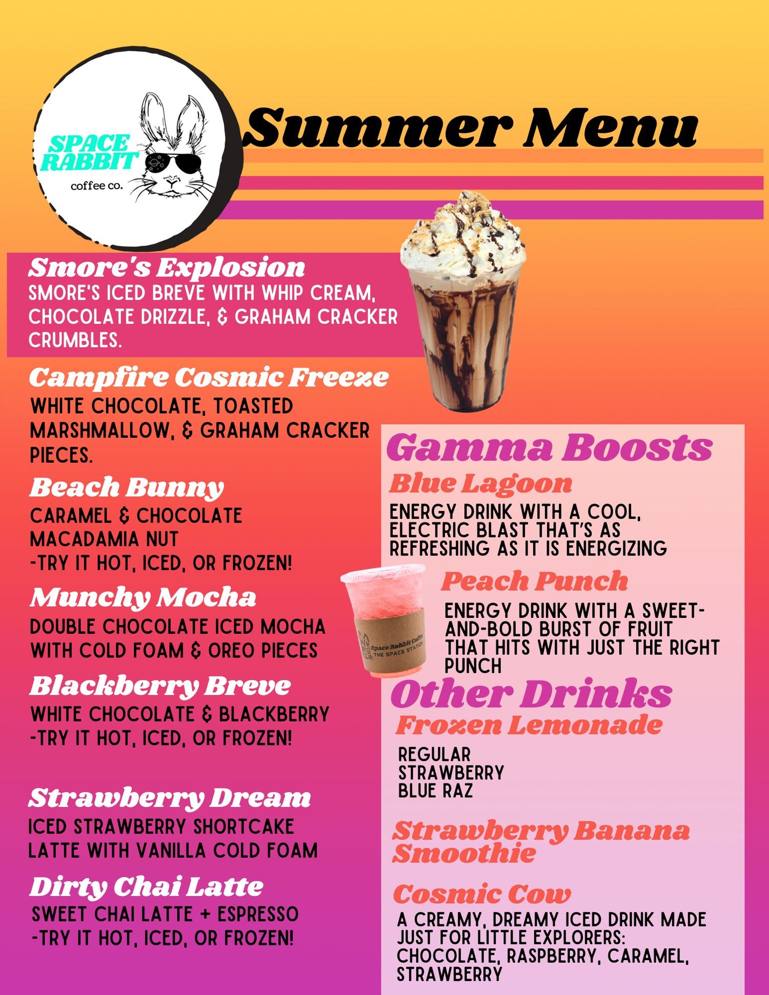 Menu – Space Rabbit Coffee